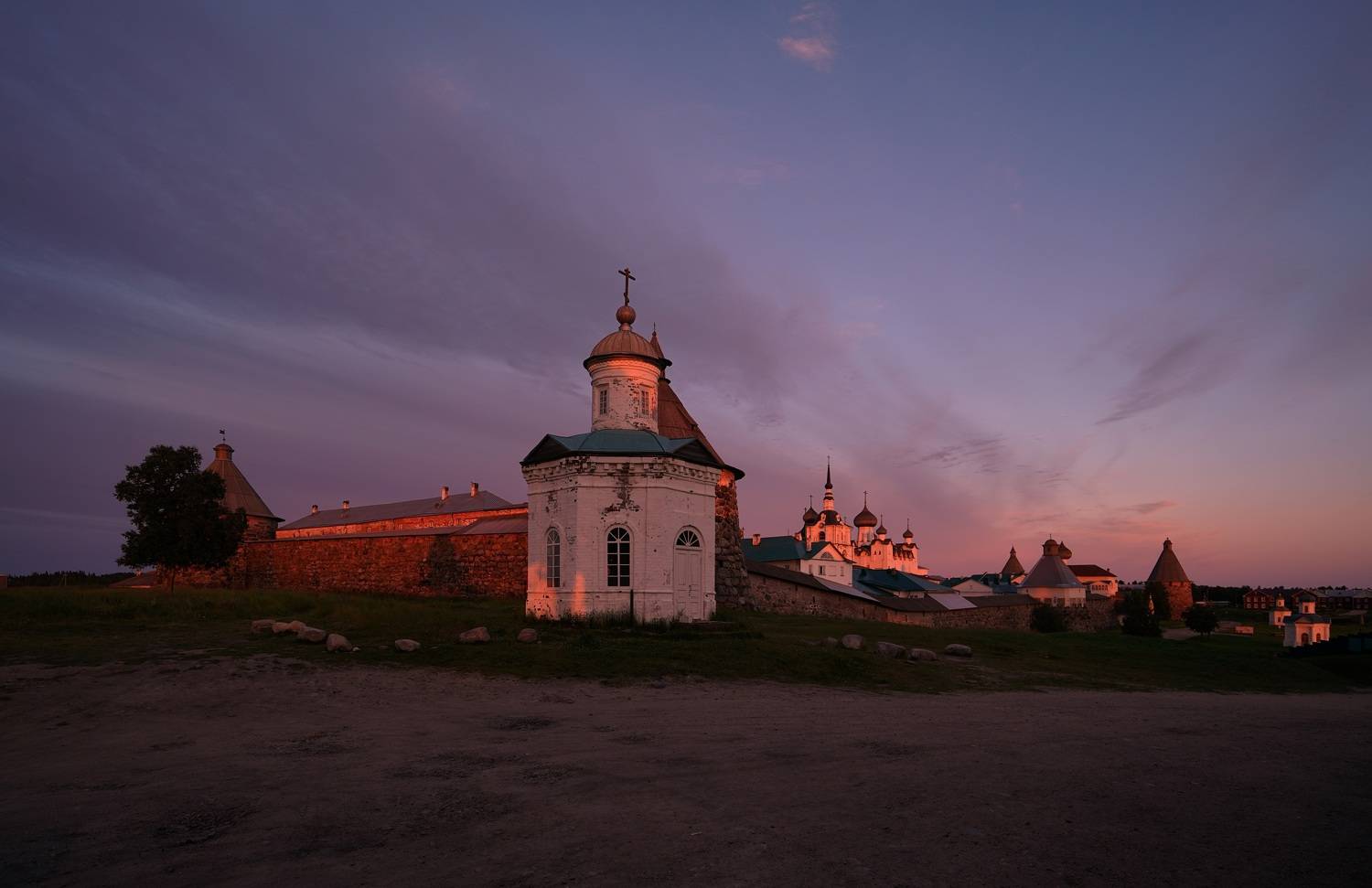 monastery, fortress, island, bastion, temple, landscape, boat, view, symbol, history, evening, pink, sunset, sky,  Сергей Андреевич