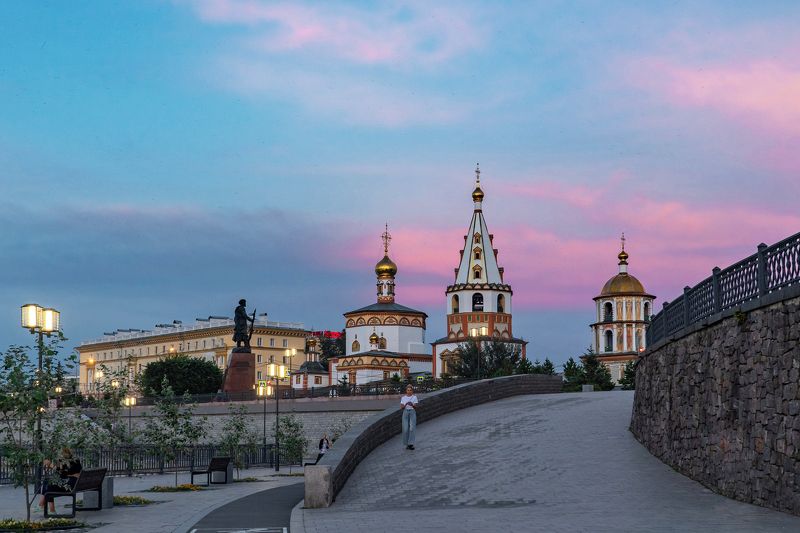 иркутск, ангара, набережная Богоявленский собор в Иркутске фото превью