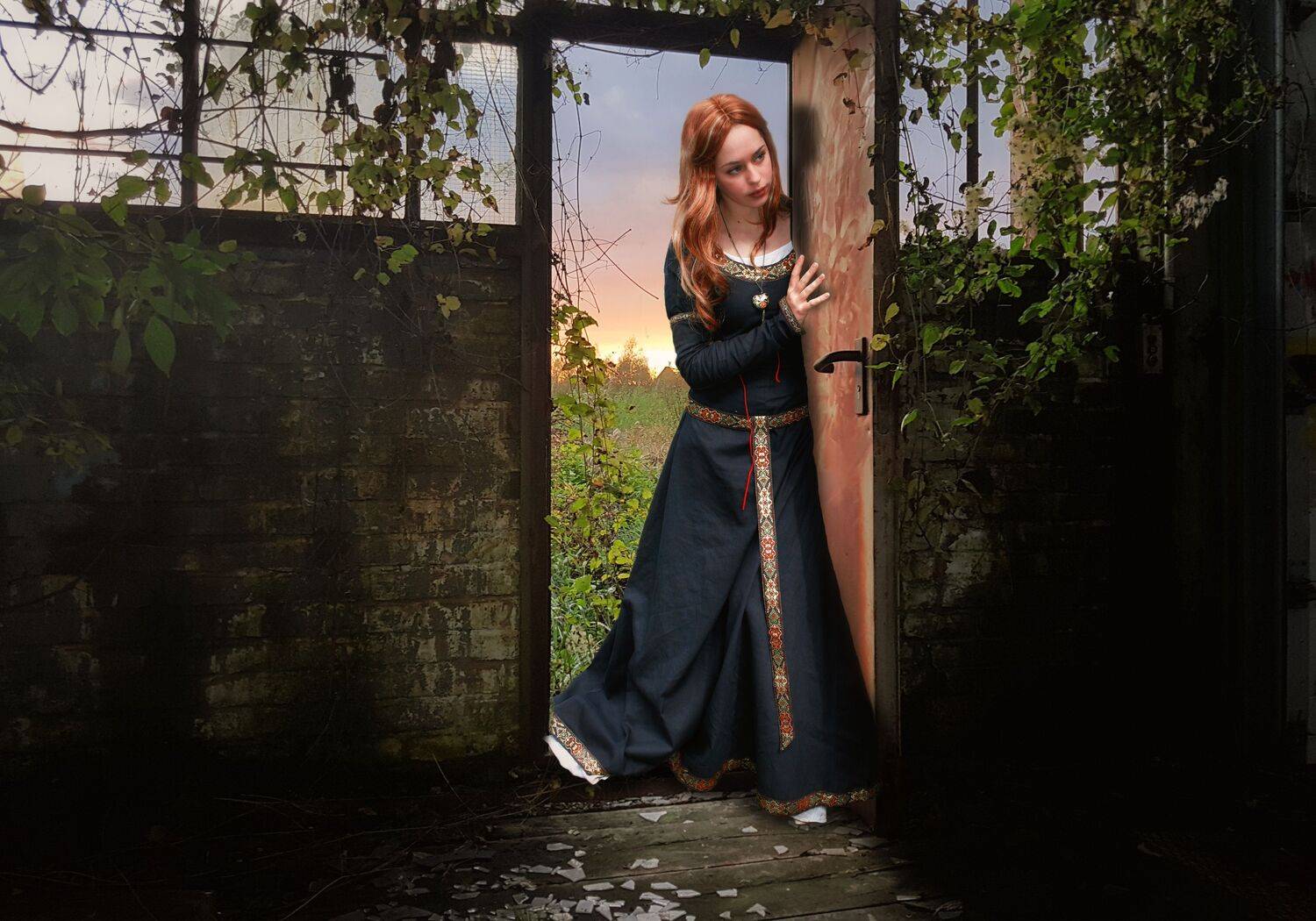 девушка, двери, Sergii Vidov