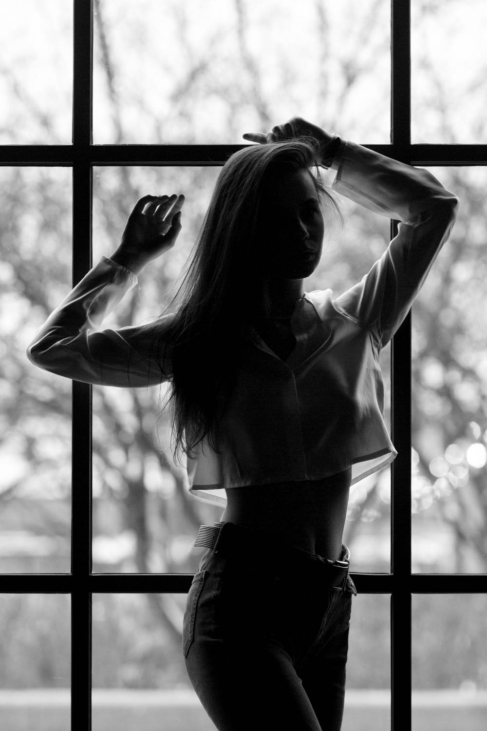 девушка, настроение, силуэт у окна, Плешков Алексей