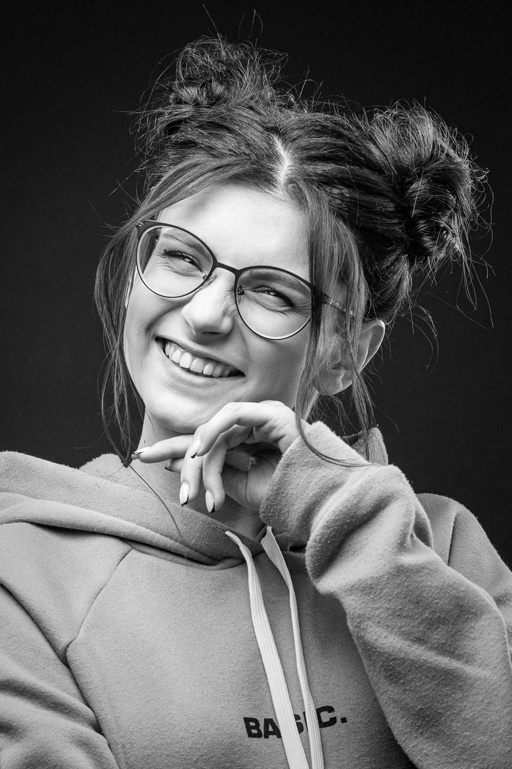 девушка, портрет, смех, эмоция, ч/б, Дёгтев Евгений