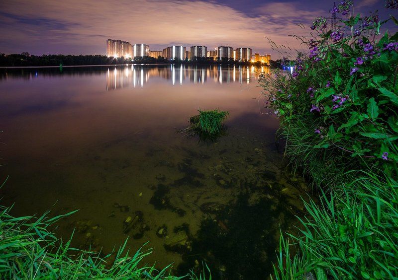 долгопрудный, пейзаж, подмосковье, хлебниково Клязьминское водохранилище и ЖК «Московские Водники» фото превью