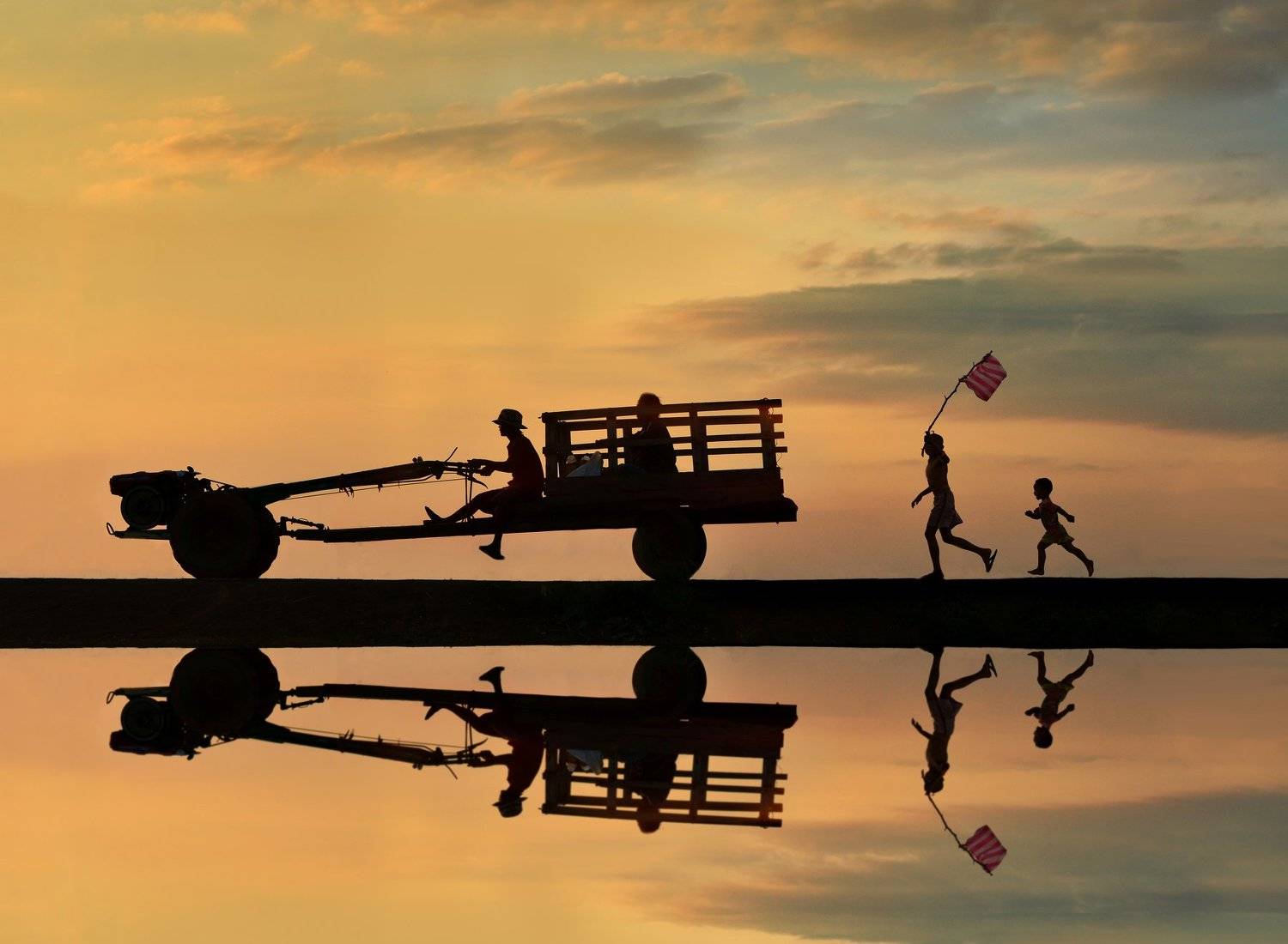 Cycling, Bicycle, Scenics, Sunset, Lake, Reflection, People, Two People, Nature, Silhouette, Thailand, Atmospheric Mood, Beauty In Nature, Cloud - Sky, Color Image, Horizontal, On The Move, Outdoors, Photography, Sky, Sunlight, Togetherness, Transportatio, sarawut intarob
