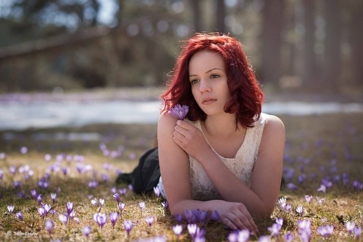 Portrait, outdoor, beauty, crocus, Милен Добрев