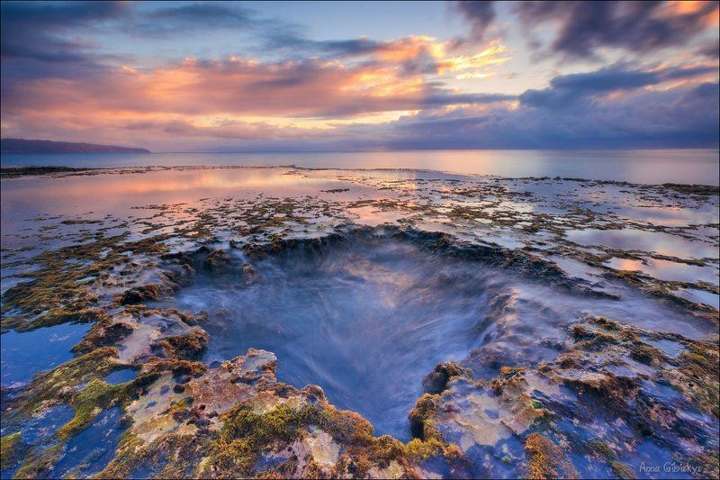 anna gibiskys, hawaii, island, long exposure, oahu, ocean, rainbow, seascape, travel, гавайи, длинная выдержка, море, морской, оаху, океан, остров, пейзаж, пшишылны, радуга, сша, тихий Гавайский закат. фото превью
