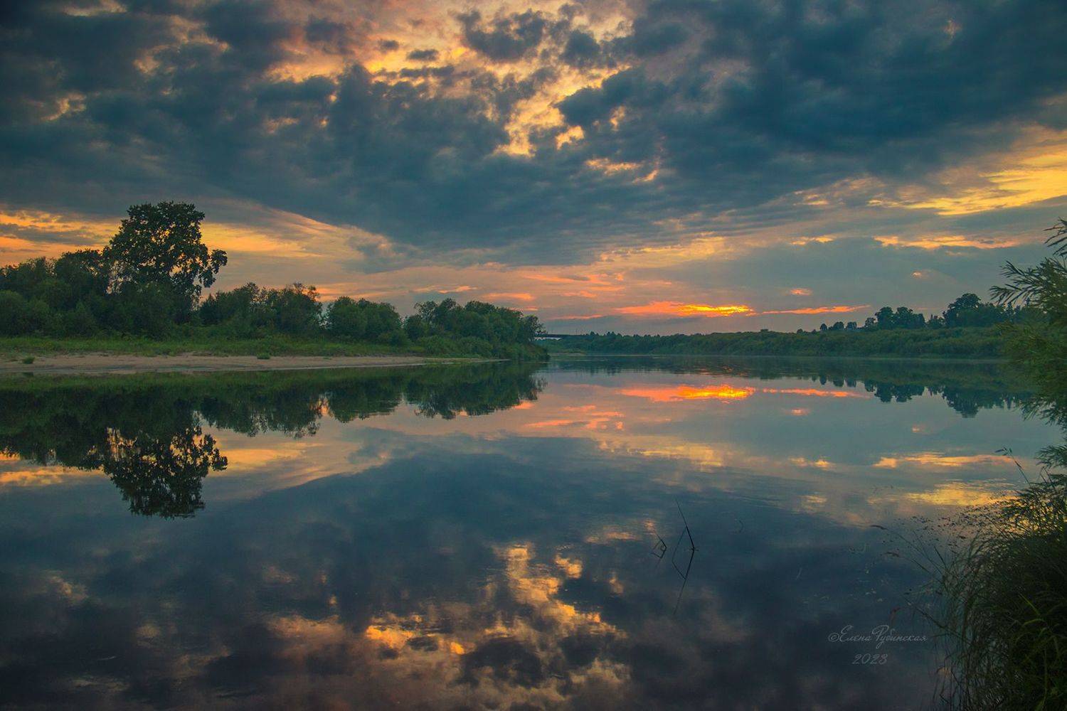 унжа, костромская область, костромскаяобласть, пейзаж, закат, река, кологрив, Елена Рубинская