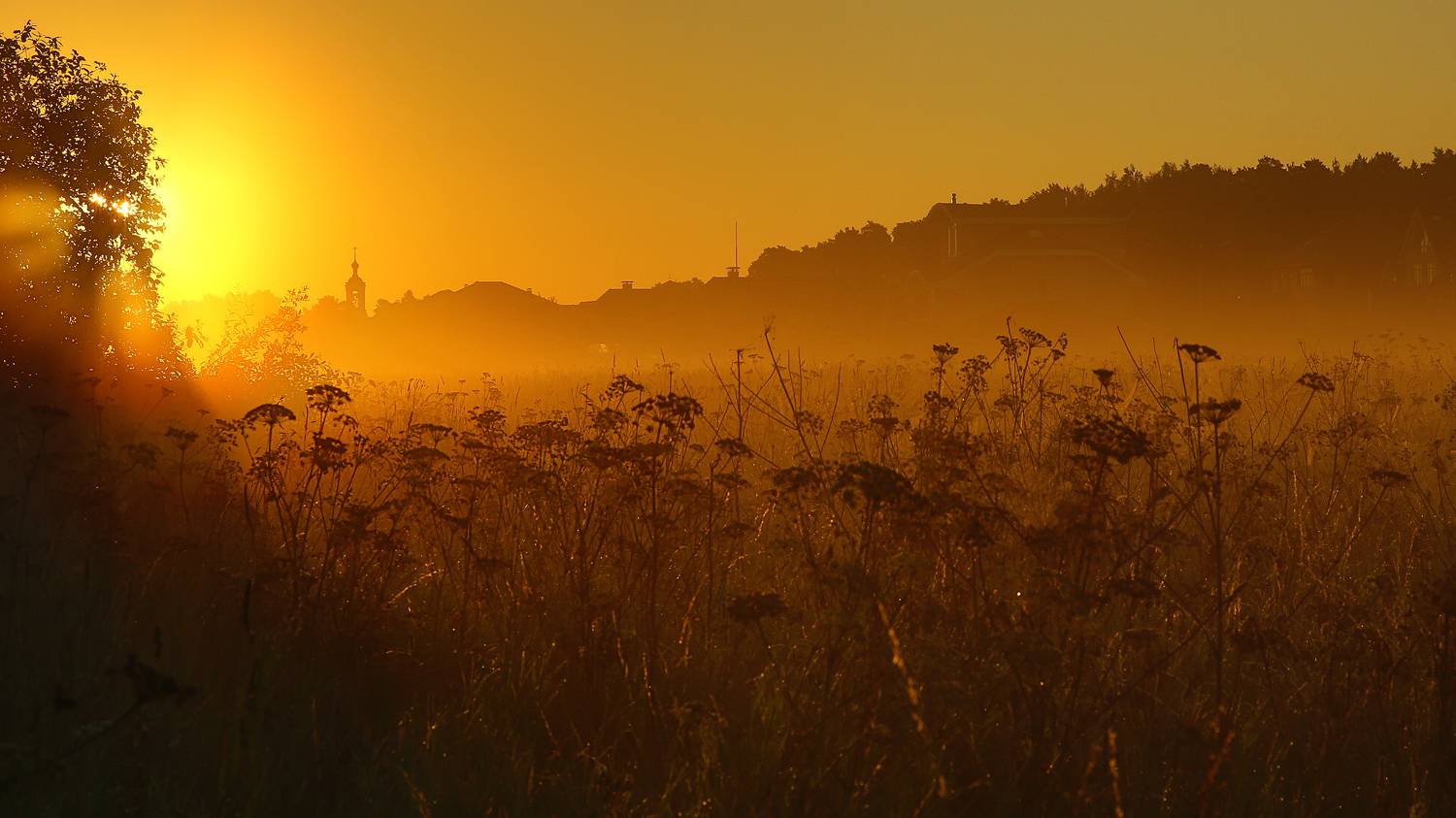 рассвет, утро, деревня, Алексей Назаров