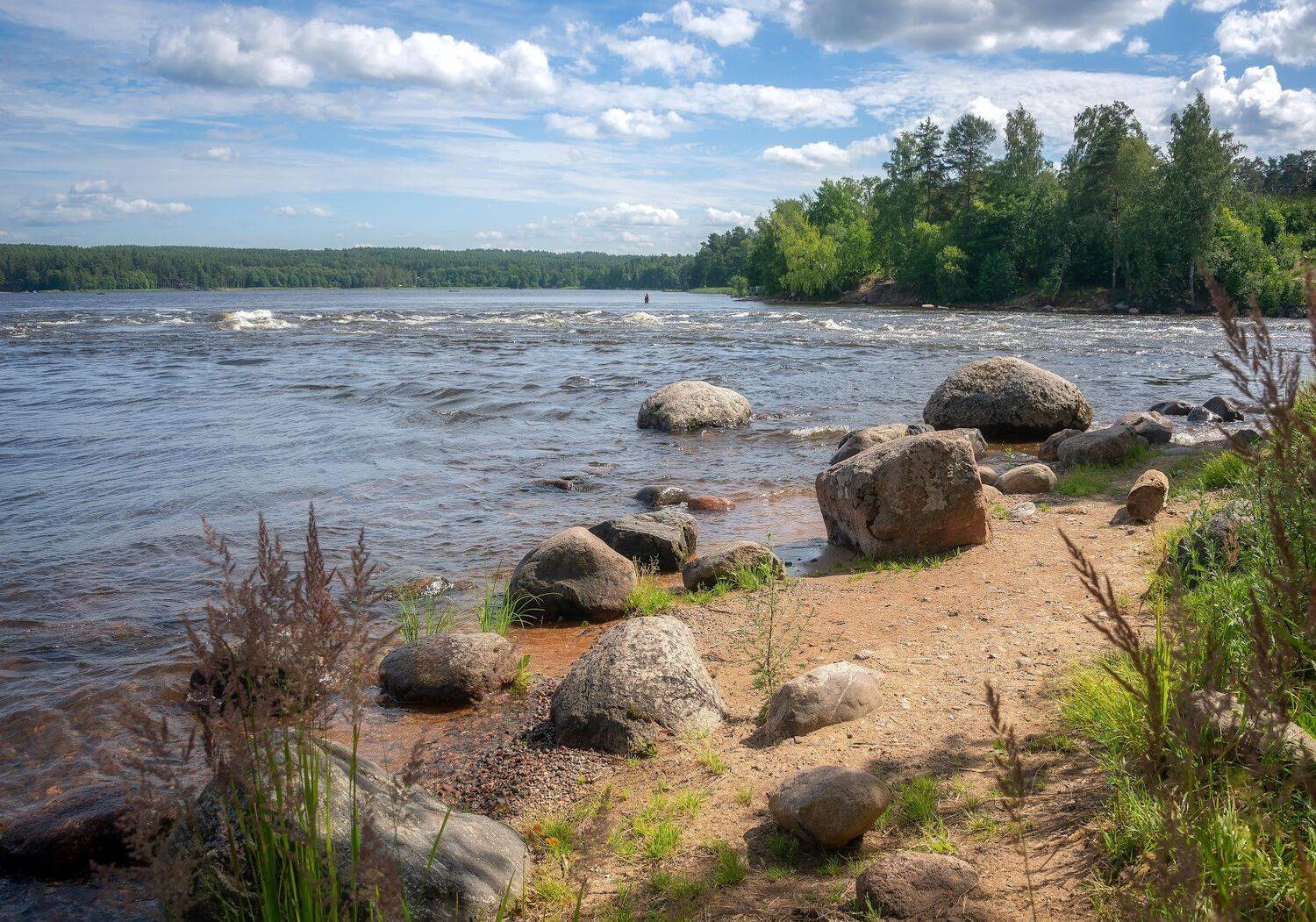 река, порог, Вуокса, камни, валуны, Сергей Аникин
