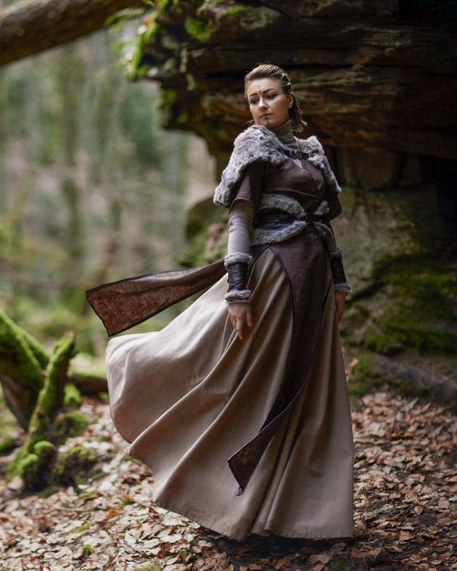 Викинг, сказка, девушка викинг, костюм, лес, лук, воин Викинг фото превью