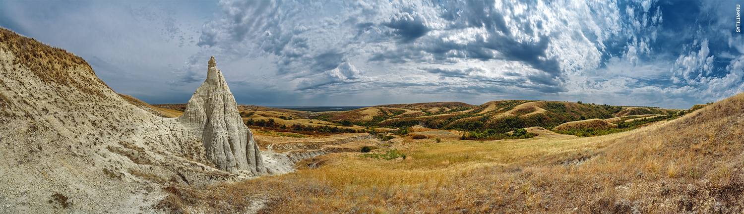 Гора, Ведьмин Клык, Калачевский район, Волгоградская область, панорама, пейзаж, достопримечательность, степь, равнина, придонье волгоград, степь, оврах, балка, останец,, Сытилин Павел