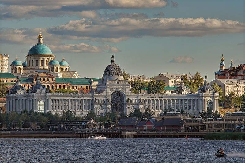 город, архитектура, храм, казань, вечер, здание,памятник,дворец,набережная Дворец Земледельцев фото превью