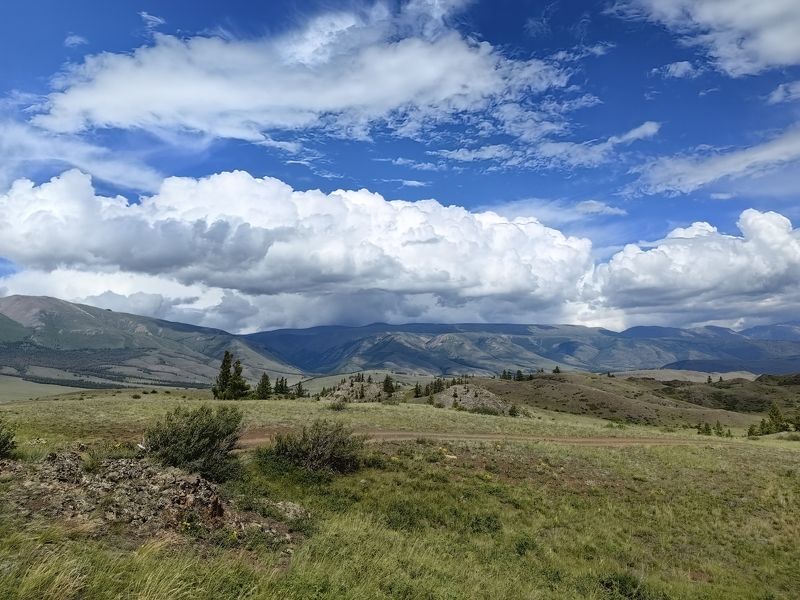 природа,алтай,горы,небо,облака,лето Облака над горами фото превью