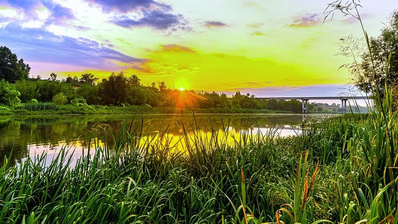 август, рассвет, река быстрая сосна, Рассвет на реке Быстрая Сосна. фото превью