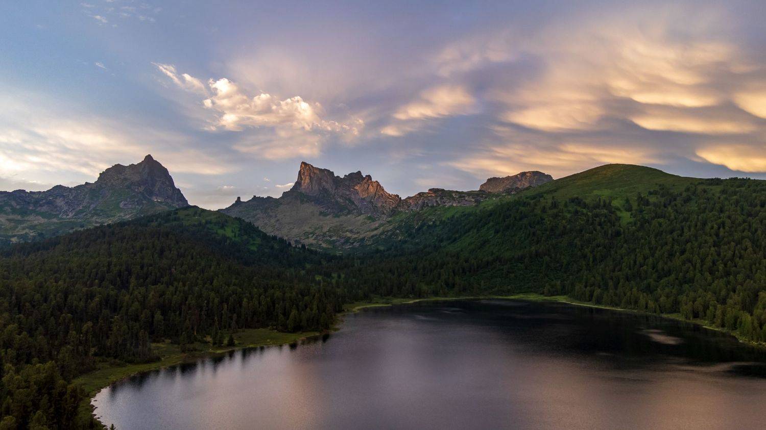 ергаки, горное озеро, закат, Багурский Алексей