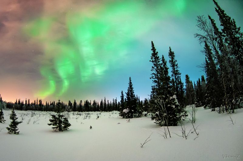 северное сияние, полярное сияние, заполярье, aurora borealis, polar lights  фото превью
