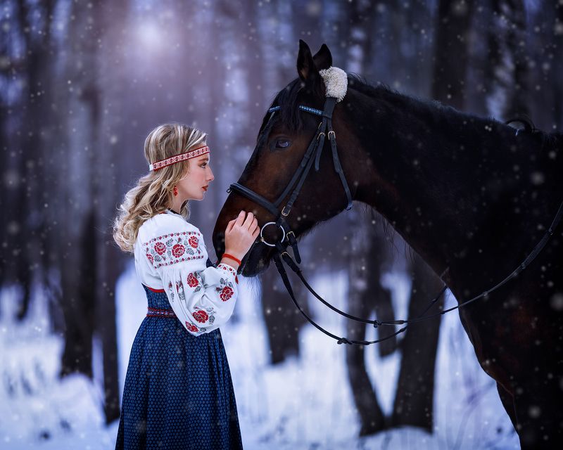 portrait, woman, canon, девушка, портрет, женский портрет, лошади, художественная фотография  фото превью