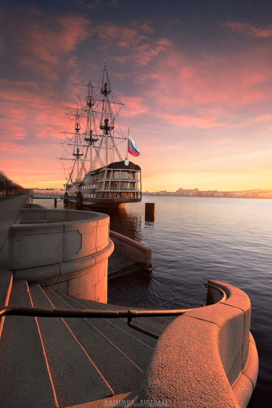 рассвет, река, санкт-петербург, архитектура, золотой час, nikon Ресторан \