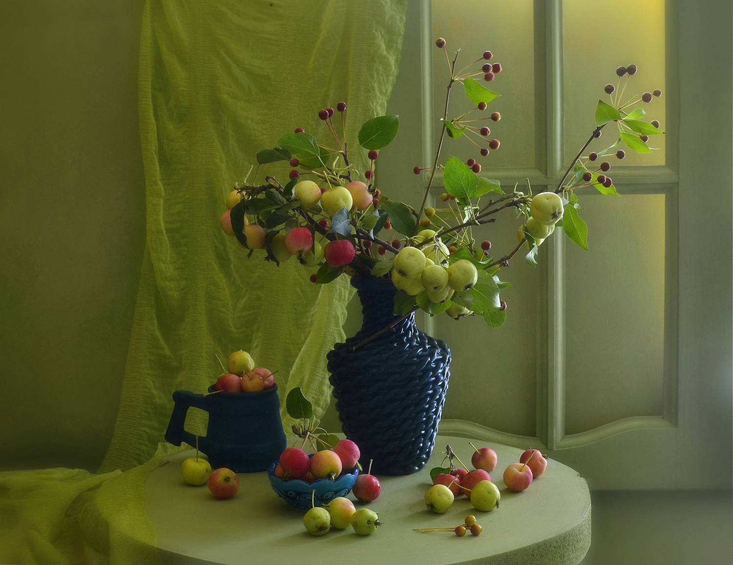 натюрморт,композиция,свет,лето,букет,ранетки,ваза, Инаида