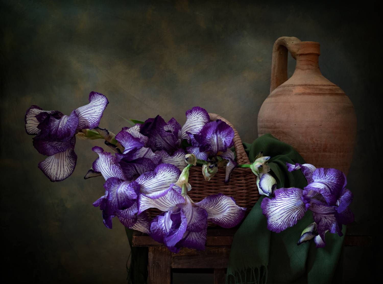 натюрморт, цветы, ирисы, Оля