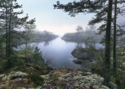 Туманное утро на Ладоге