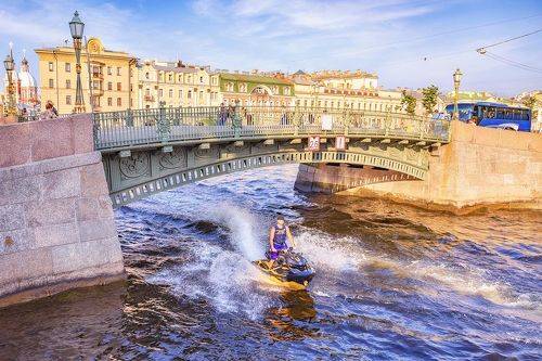 На гидроциклах по речкам Санкт-Петербурга