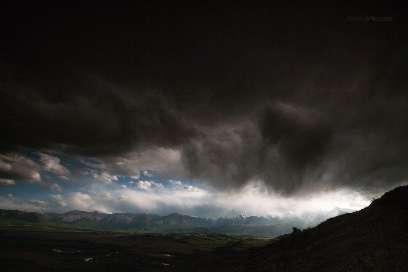 Алтай, Горы, Непогода, Пейзаж, Природа, Путешествия, Россия, Сибирь, Тучи, Шторм Изменения в природе фото превью