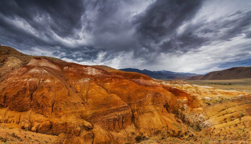 Алтай, Закат, Курайская степь, Кызыл-Чин, Пустыня, Шторм До начала времен фото превью
