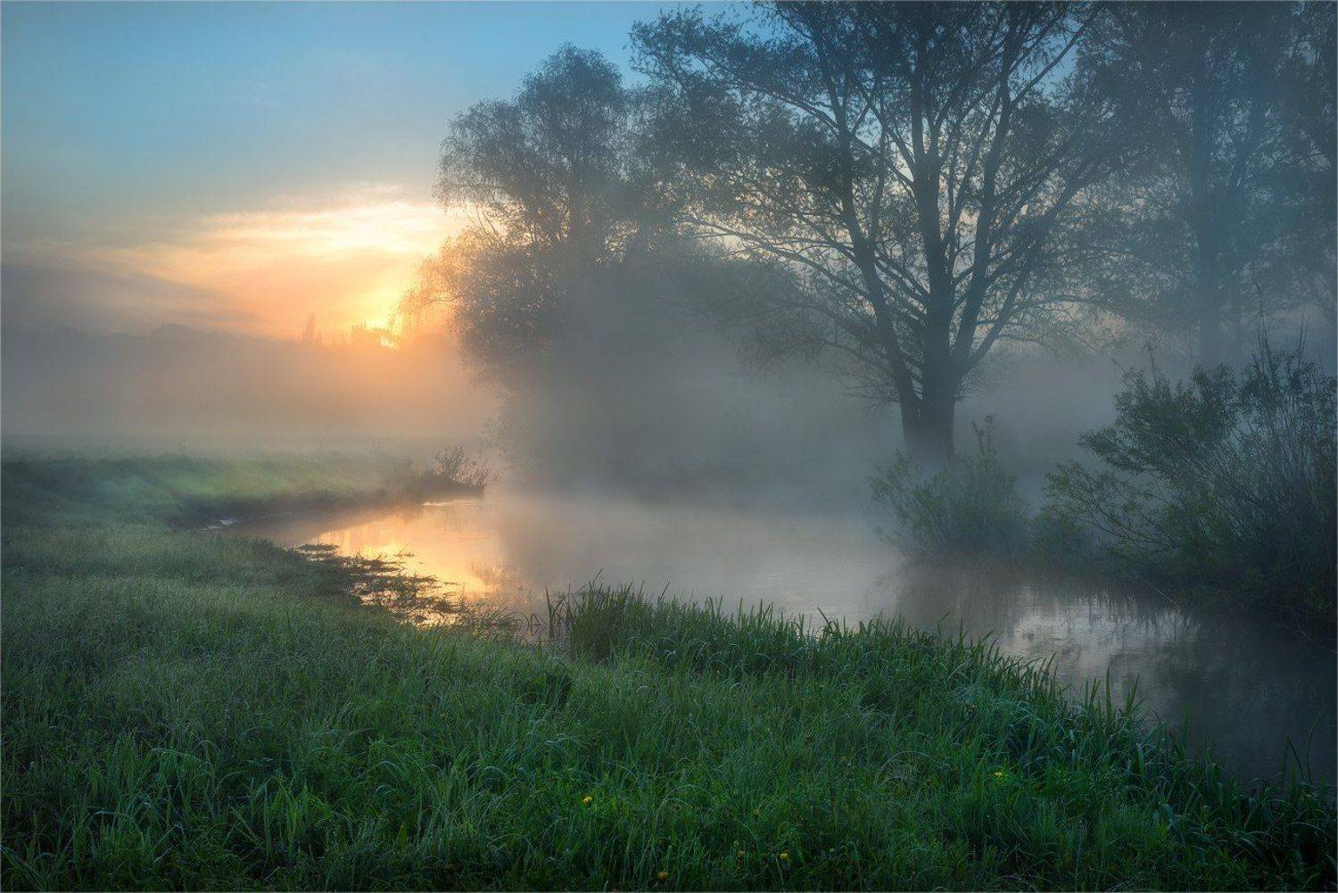 Река, Туман, Уды, Утро, Александр Киценко