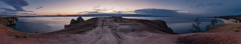 Байкал, Вечер, Закат, Лето, Озеро, Ольхон, Остров, Панорама, Пейзаж, Природа, Сибирь Бурхан фото превью
