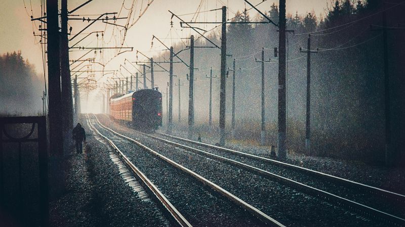 Rain, Urban, Дождь, Ж/д, Поезд Дорога домой фото превью