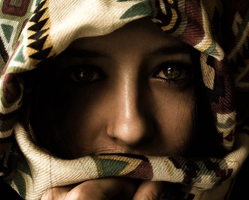 Взгляд, Восток, Глаза, Платок, Портрет, Портрет девушки *** фото превью