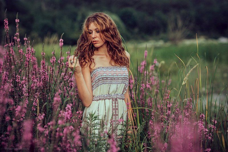 цветы, поле, девушка, портрет, portrait Для кого так красивы полевые цветы? фото превью