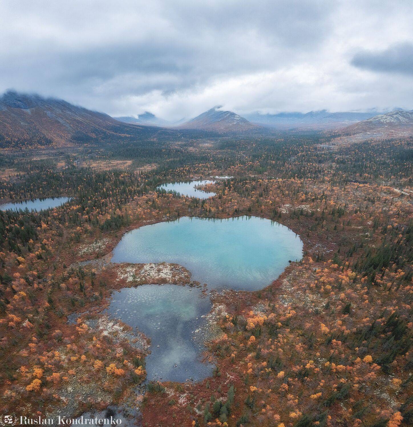кольский полуостров, аэрофото, аэрофотография, хибины, полигональные озера, Кондратенко Руслан