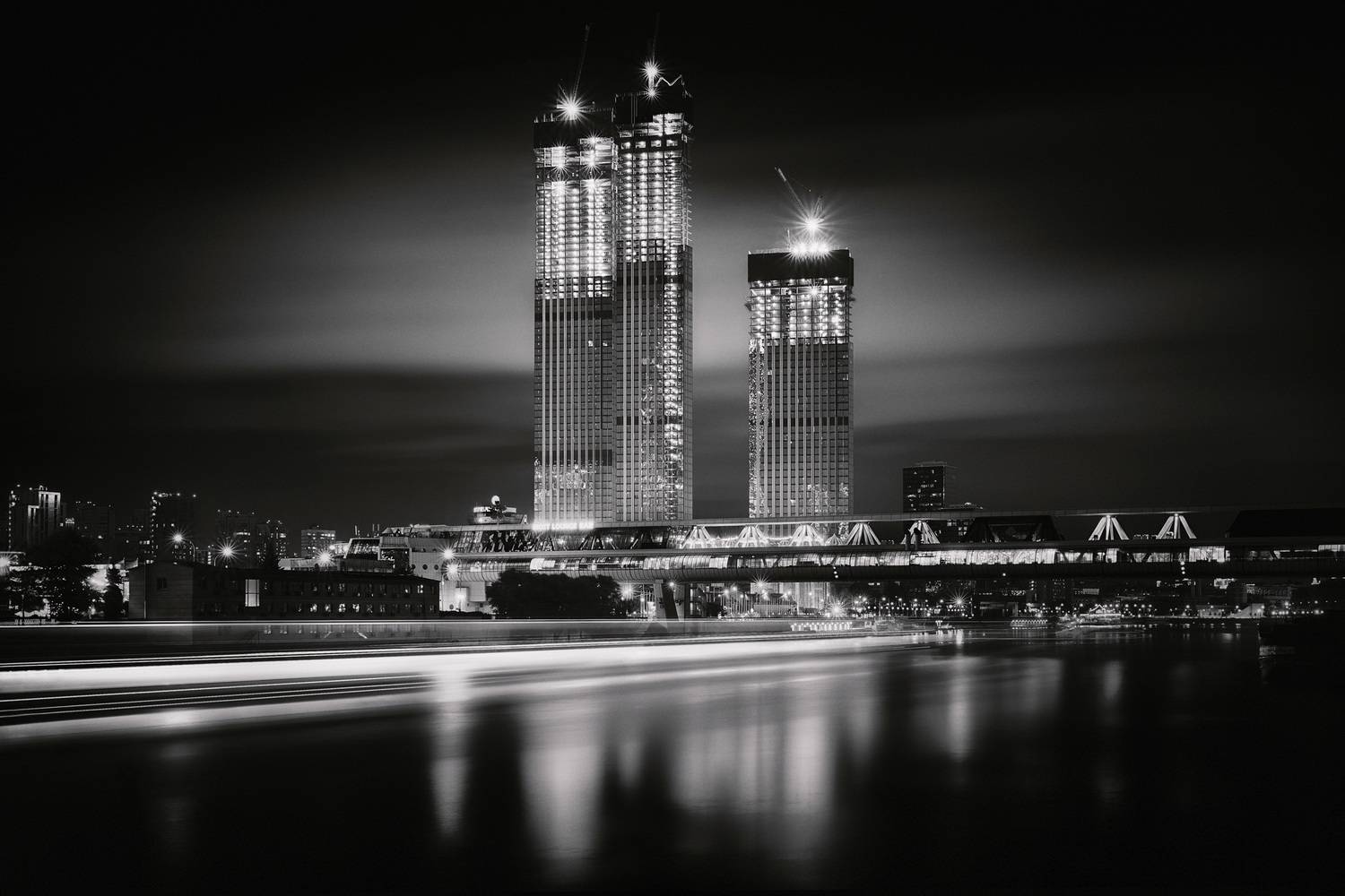 ночь, москва-сити, москва-река, Валерий Вождаев