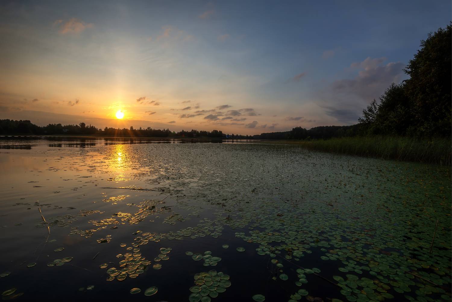 Закат, озеро, Селигер, Сергей Аникин