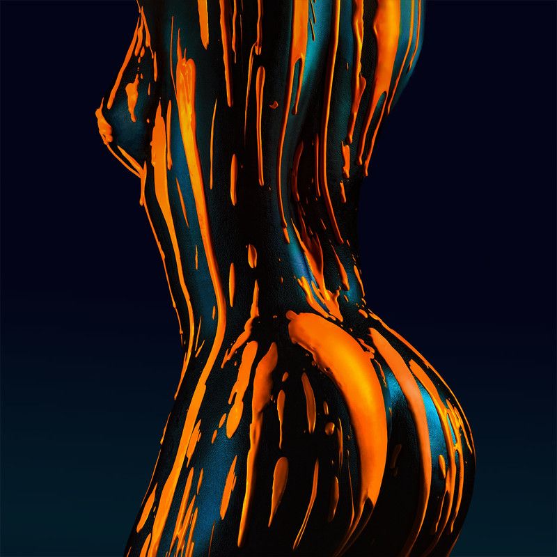 nude,orange, bodyart, back, back, hips, booty, butt, model, sexy, photoart, abstract, painting, bodypaint, bodyscape, erotic liquid orange фото превью