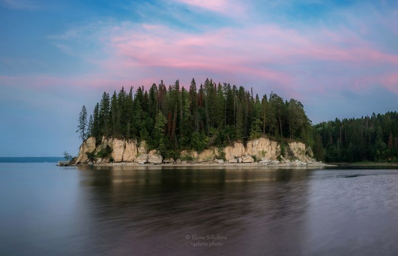 вечер, лето, река, пейзаж, отражение Полуостров фото превью