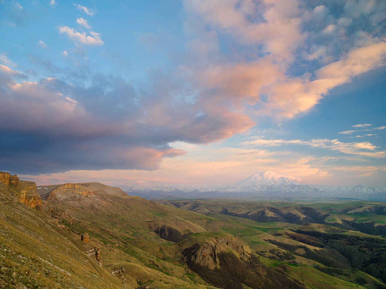эльбрус, кавказ, горы, закат, Леонтьев Константин