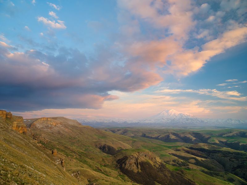 эльбрус, кавказ, горы, закат В закатном свете... / In the sunset light... фото превью