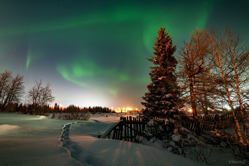 северное сияние, полярное сияние, заполярье, aurora borealis, polar lights  фото превью