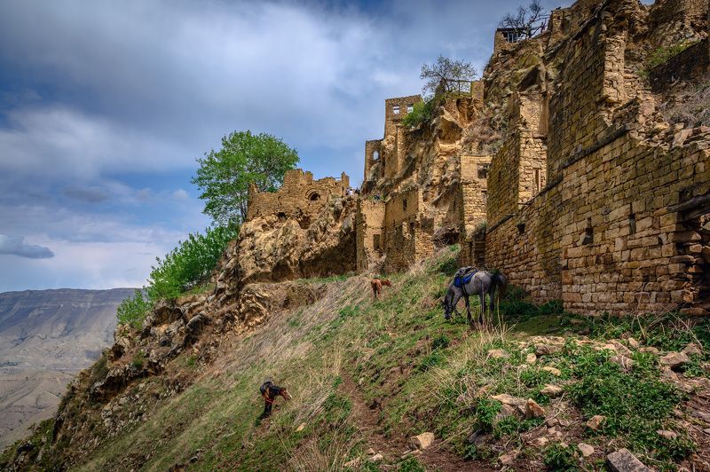 пейзаж, города-призраки, Гамсутль, Дагестан Аул Гамсутль, Дагестан  фото превью
