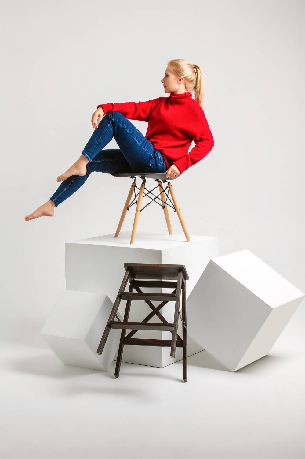 студия, линии, фигуры, девушка, концепт, Плешков Алексей