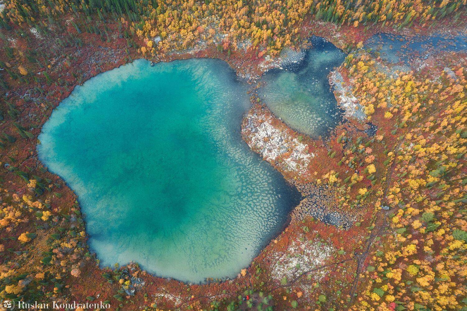 кольский полуостров, аэрофото, аэрофотография, хибины, полигональные озера, topdown, Кондратенко Руслан