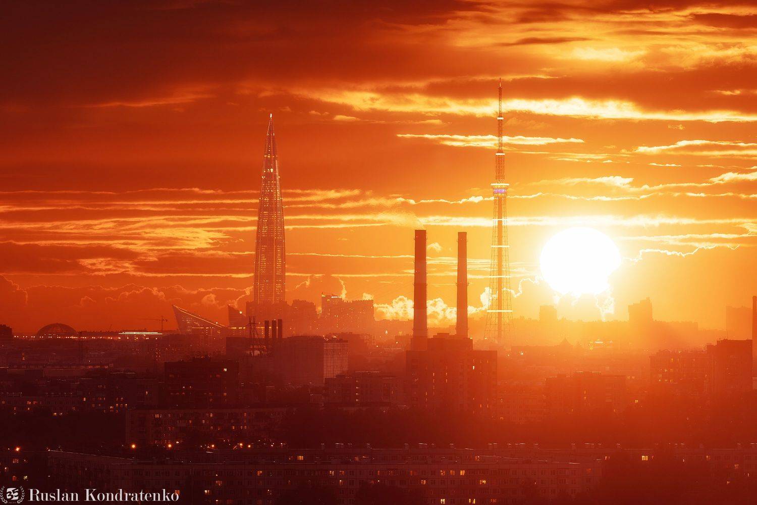 санкт-петербург, закат, лахта-центр, лахта, небоскреб, прострел, телевышка, телебашня, рассвет, time blending, композитная фотография, Кондратенко Руслан