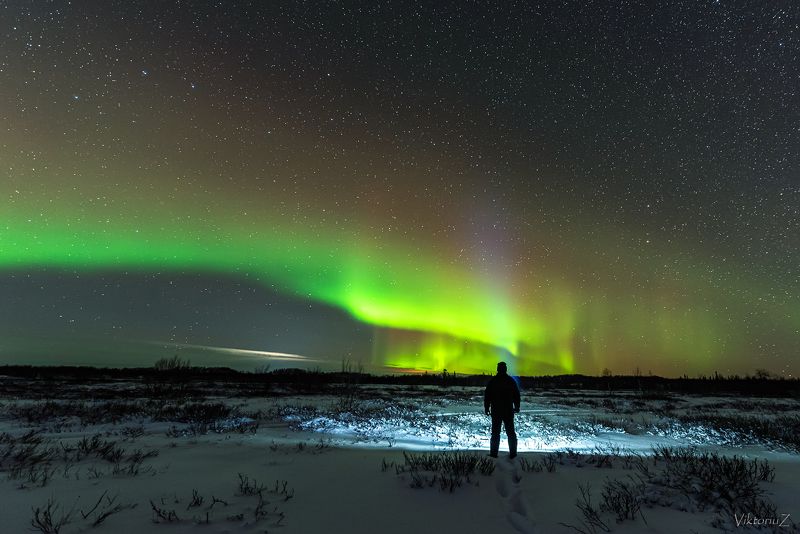 северное сияние, полярное сияние, заполярье, aurora borealis, polar lights  фото превью