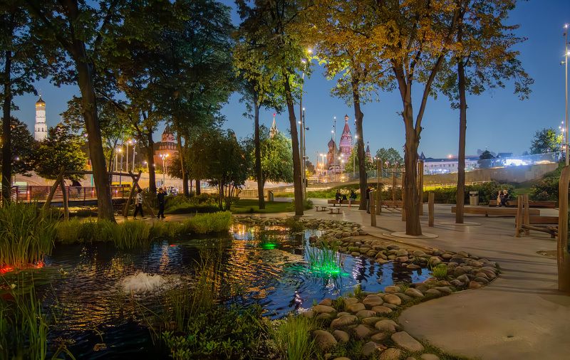 москва, кремль, зарядье, вечер, пруд Московский вечер III фото превью