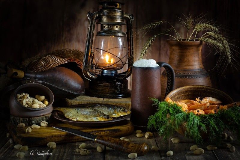 натюрморт, пиво, вобла, вечер, Вечер выходного дня фото превью