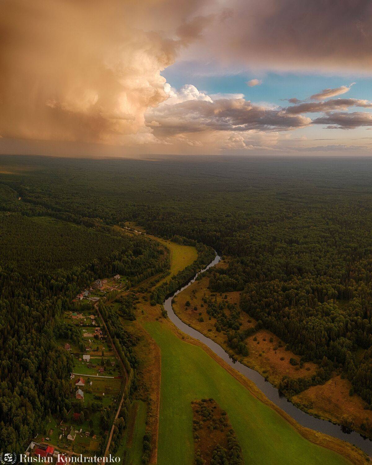 гроза, радуга, введенское, ленинградская область, тучи, облака, аэрофото, аэрофотография, Кондратенко Руслан