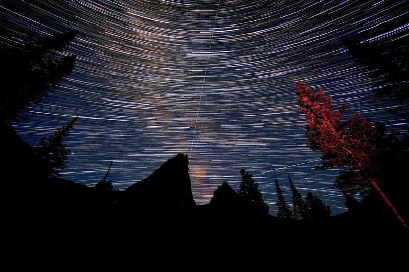 Звёздный трек, ергаки, енисейская сибирь, красноярский край, парабола, звёзды Движение звёзд фото превью