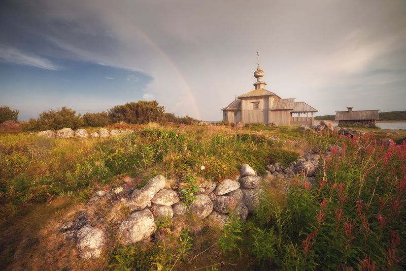 соловки, пейзаж, природа, радуга, север, русский север, непогода, гроза Большой заяцкий фото превью